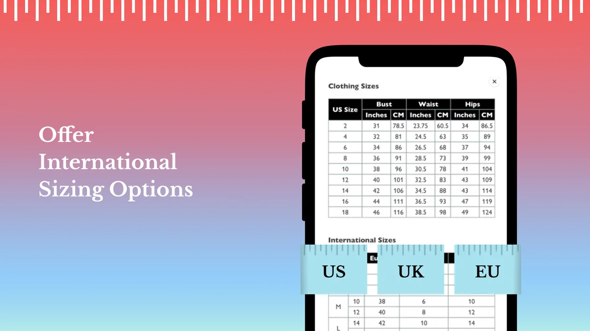 Offer International Sizing Options